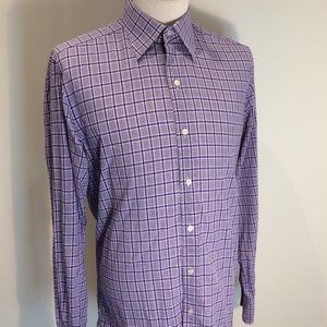 Tom Ford Size 43 17 Purple/White Check Dress Shirt
